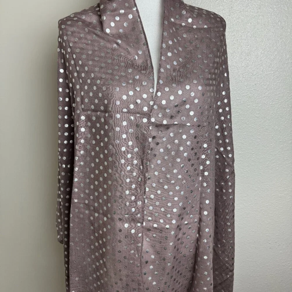 Scarf  COCOA  + Silver Polka Dot  28